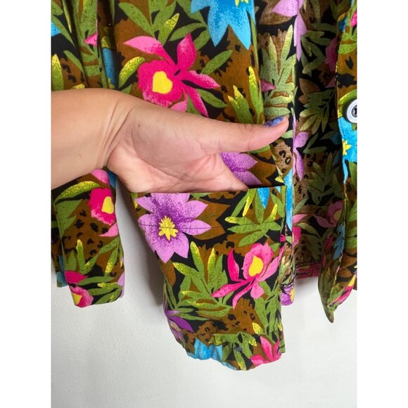 Block Island Petites By Marina Pappas Women's Floral Blazer Size 5 Vintage - Picture 4 of 7